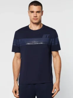 Sergio Tacchini Perforata T-Shirt- Maritime Blue Discount