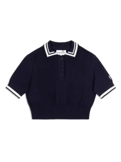 Sergio Tacchini Perla Knit Cropped Polo- Maritime Blue Discount