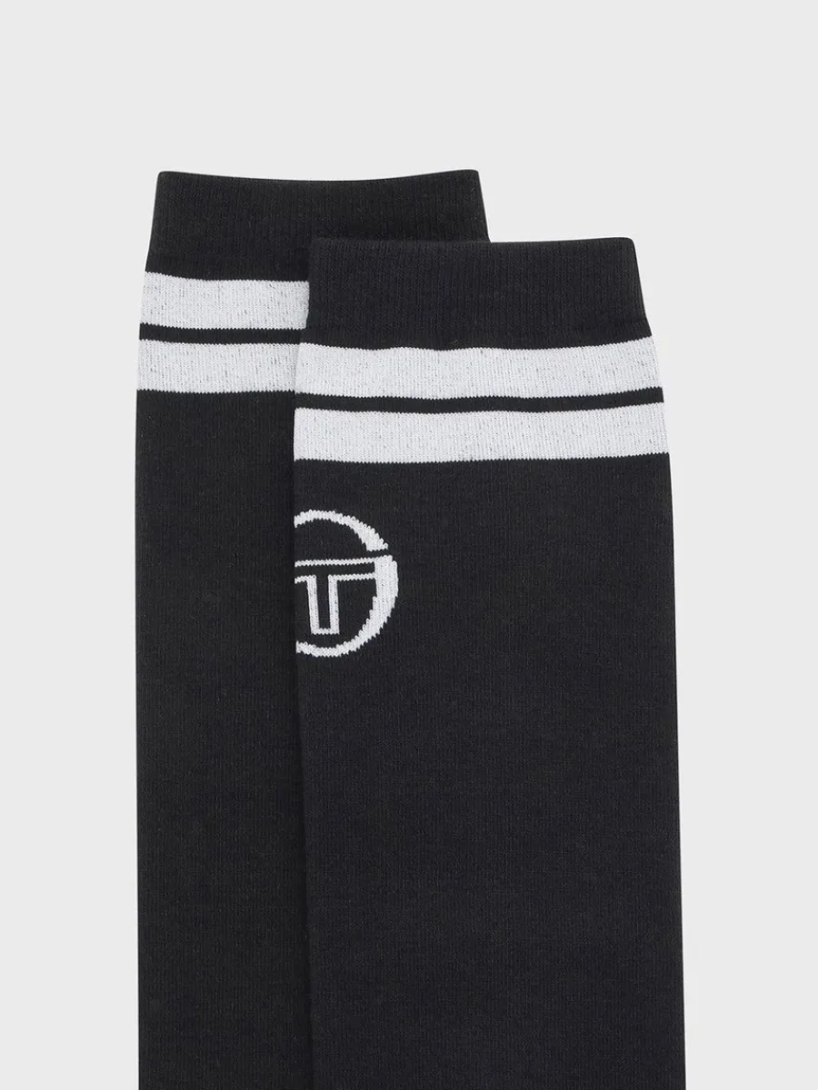 Sergio Tacchini Prep Knee High Socks- Black Best
