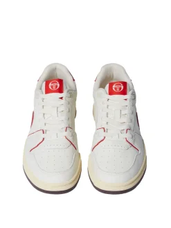 Sergio Tacchini Prime Shot Da Sneaker- Antique White/ Almond Oil/ Adrenaline Red