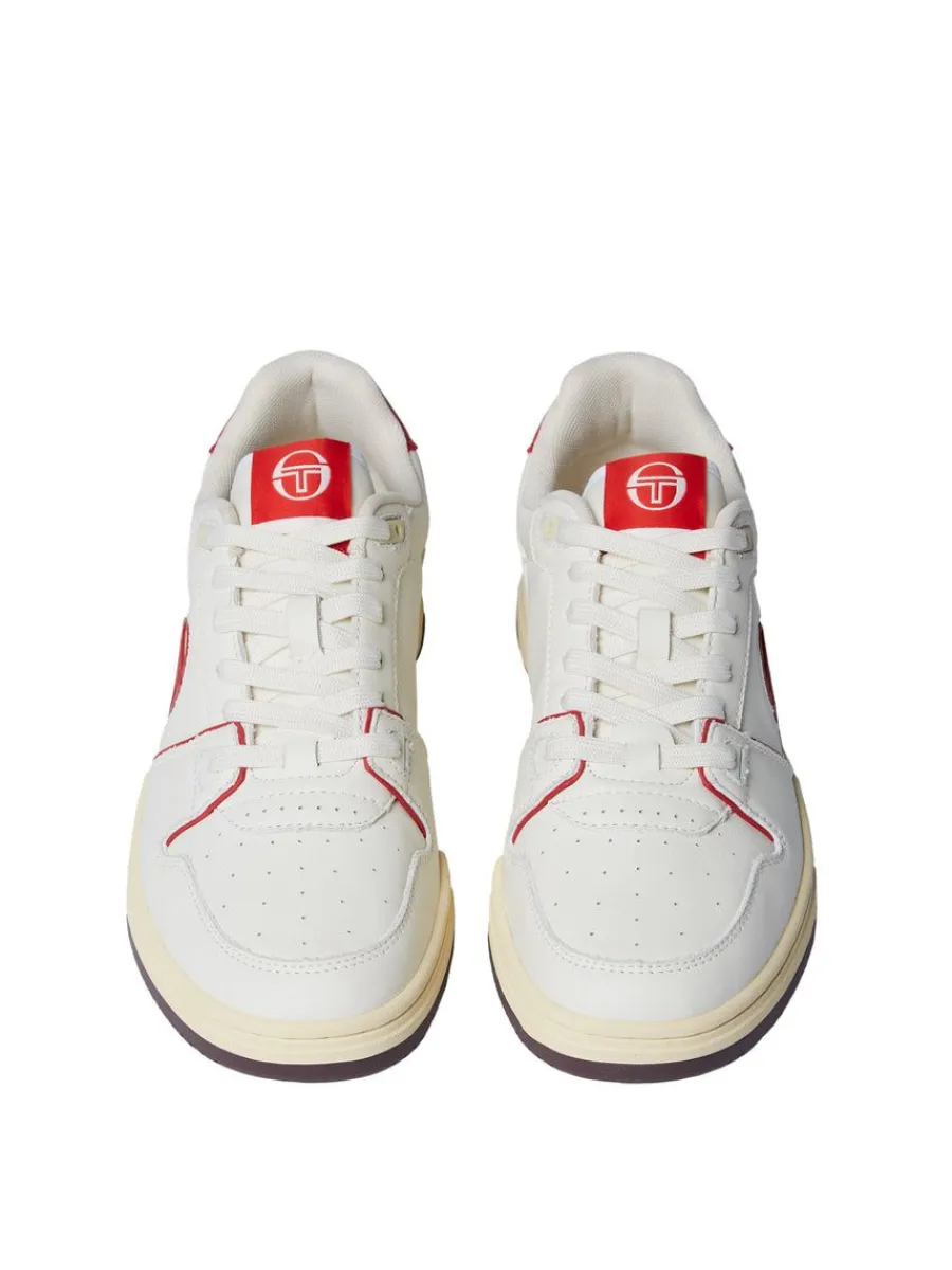 Sergio Tacchini Prime Shot Da Sneaker- Antique White/ Almond Oil/ Adrenaline Red