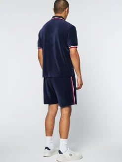 Sergio Tacchini Primo Velour Polo- Maritime Blue Hot