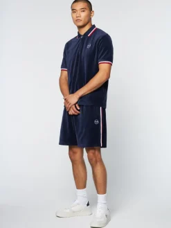 Sergio Tacchini Primo Velour Polo- Maritime Blue Online