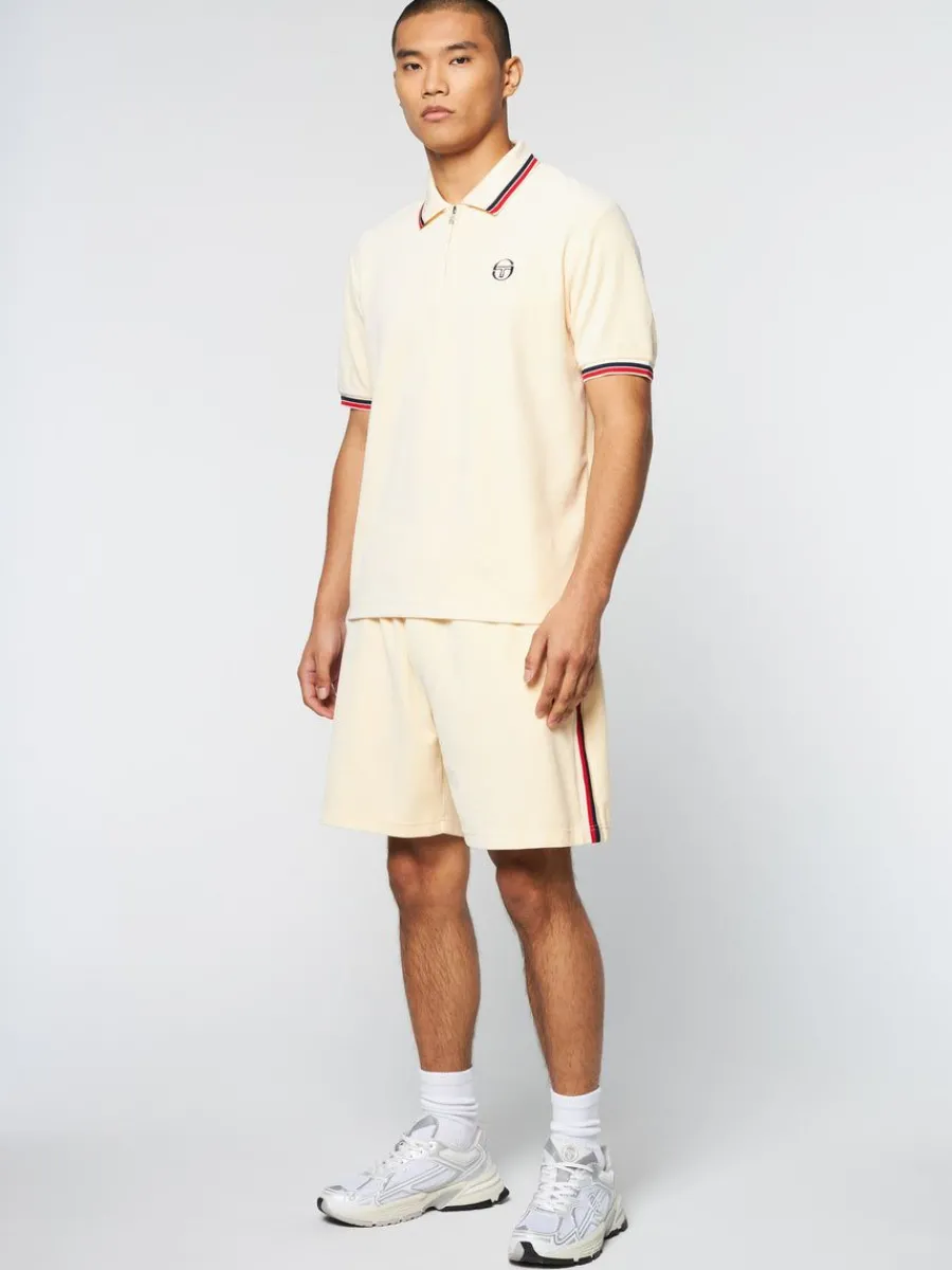 Sergio Tacchini Primo Velour Polo- Pearl Ivory Sale