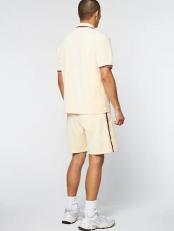 Sergio Tacchini Primo Velour Polo- Pearl Ivory Sale