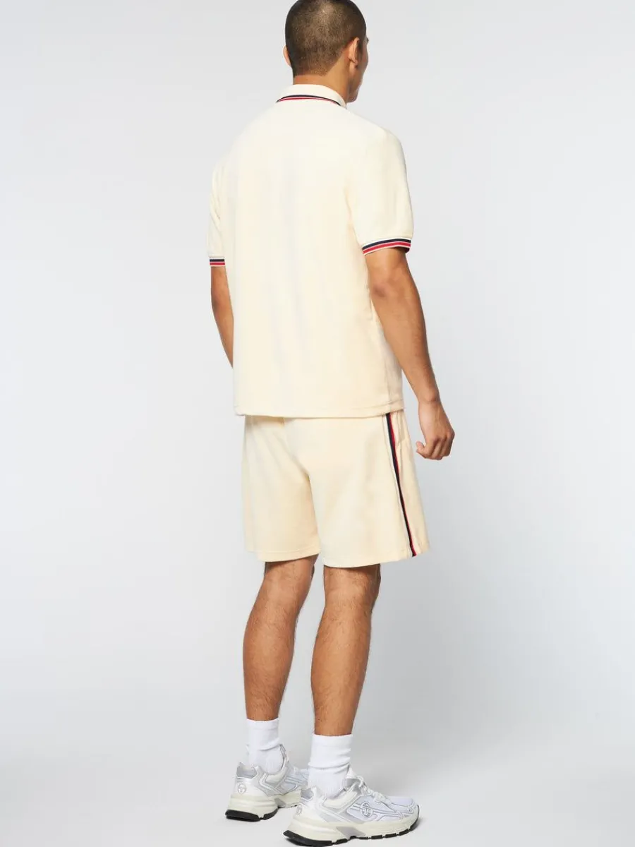 Sergio Tacchini Primo Velour Polo- Pearl Ivory Sale