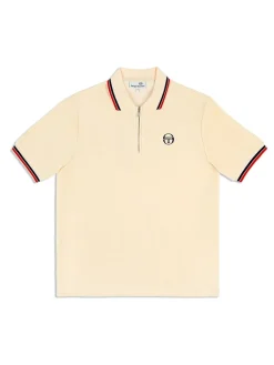 Sergio Tacchini Primo Velour Polo- Pearl Ivory Discount