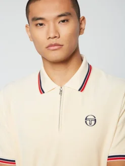 Sergio Tacchini Primo Velour Polo- Pearl Ivory Discount