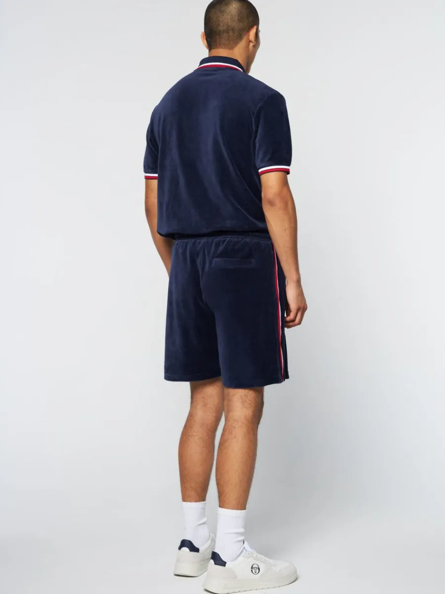 Sergio Tacchini Primo Velour Short- Maritime Blue Clearance