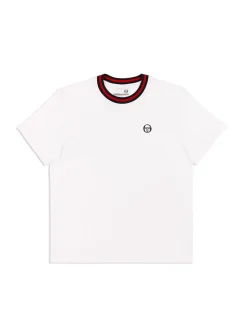 Sergio Tacchini Rainer T-Shirt- White/ Adrenaline Rush Outlet