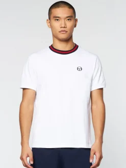 Sergio Tacchini Rainer T-Shirt- White/ Adrenaline Rush Online