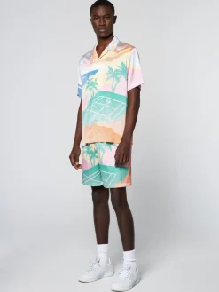 Sergio Tacchini Riviera Camp Shirt- Deep Mint/ Multi Outlet