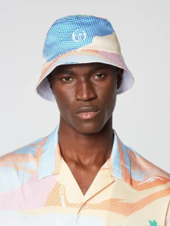 Sergio Tacchini Riviera Reversible Bucket Hat- Deep Mint/ Multi Outlet