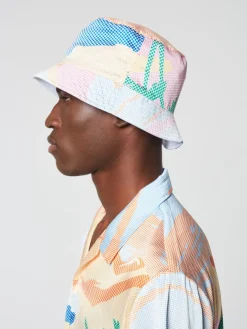 Sergio Tacchini Riviera Reversible Bucket Hat- Deep Mint/ Multi Outlet