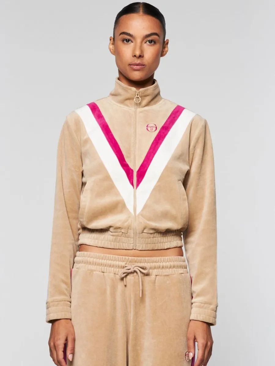 Sergio Tacchini Sara Velour Track Jacket- Humus New