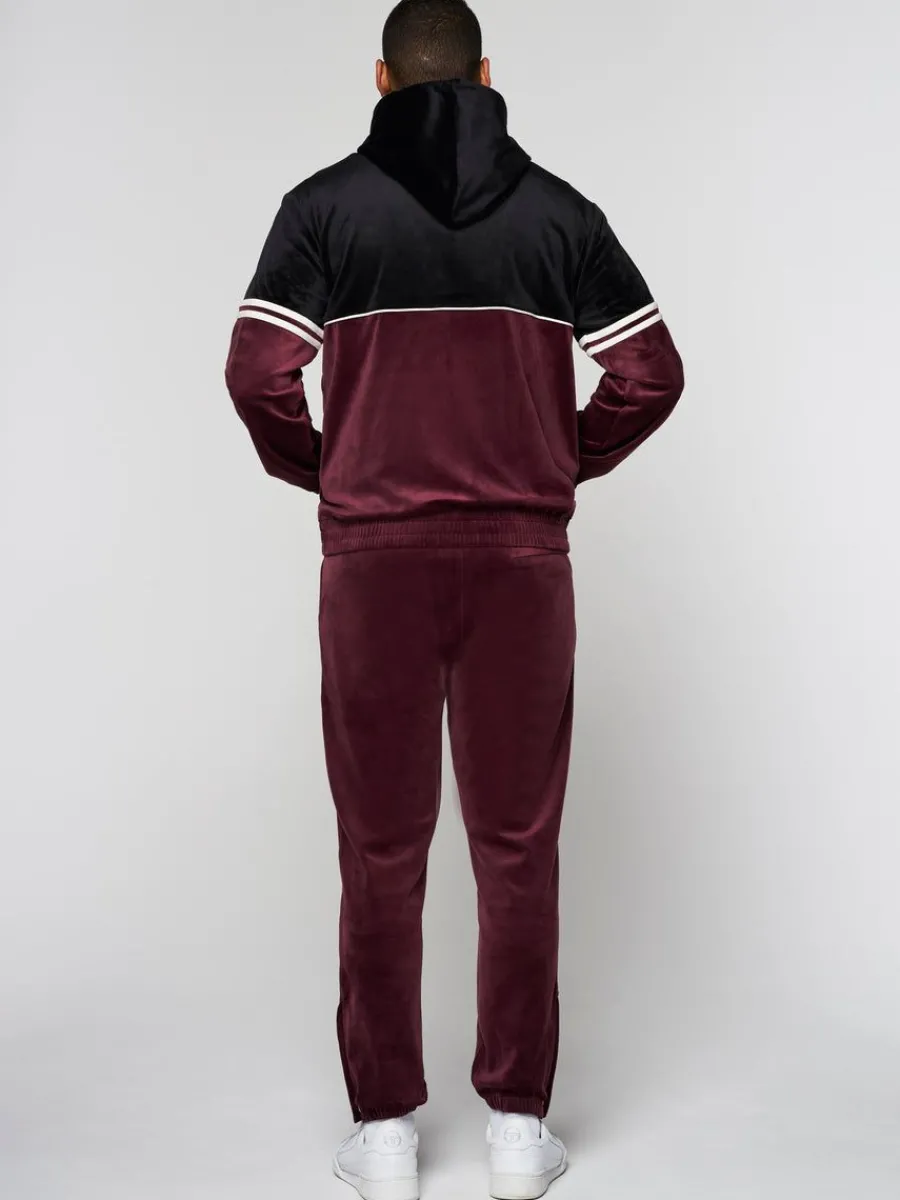 Sergio Tacchini Scopeto Full-Zip Velour Hoodie- Black Beauty/ Mauve Wine Online