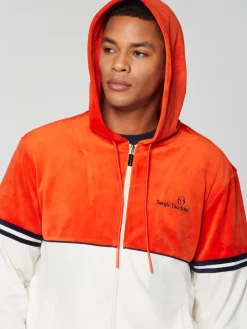 Sergio Tacchini Scopeto Full-Zip Velour Hoodie- Poinciana/ Gardenia Online
