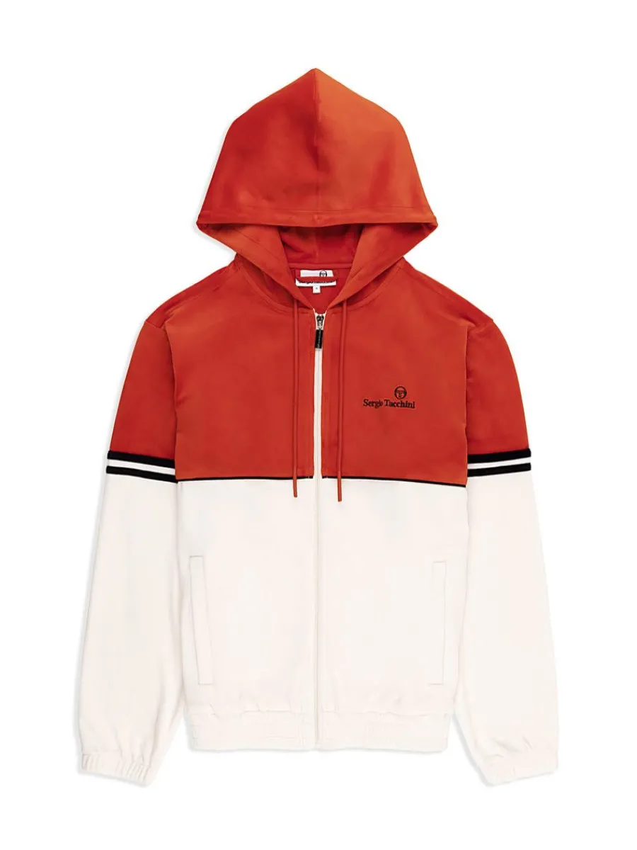Sergio Tacchini Scopeto Full-Zip Velour Hoodie- Poinciana/ Gardenia Best