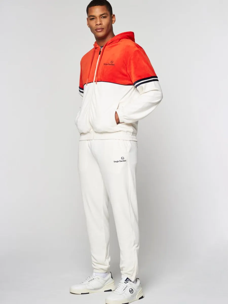 Sergio Tacchini Scopeto Full-Zip Velour Hoodie- Poinciana/ Gardenia Best