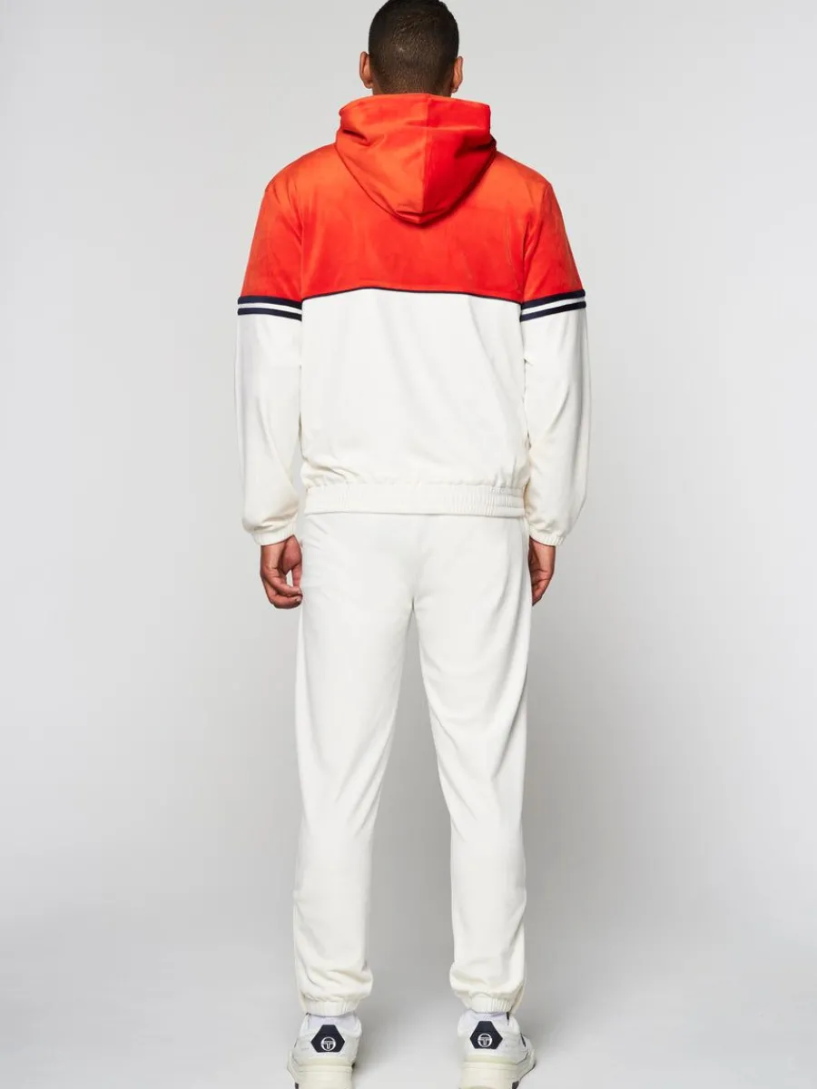 Sergio Tacchini Scopeto Full-Zip Velour Hoodie- Poinciana/ Gardenia Best