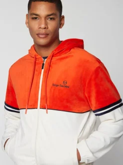 Sergio Tacchini Scopeto Full-Zip Velour Hoodie- Poinciana/ Gardenia Best