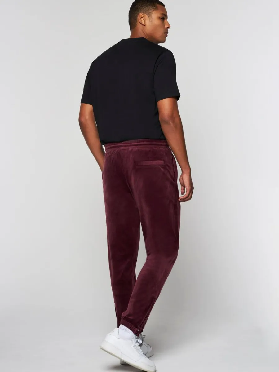 Sergio Tacchini Scopeto Velour Pant-Black Beauty/ Mauve Wine Sale