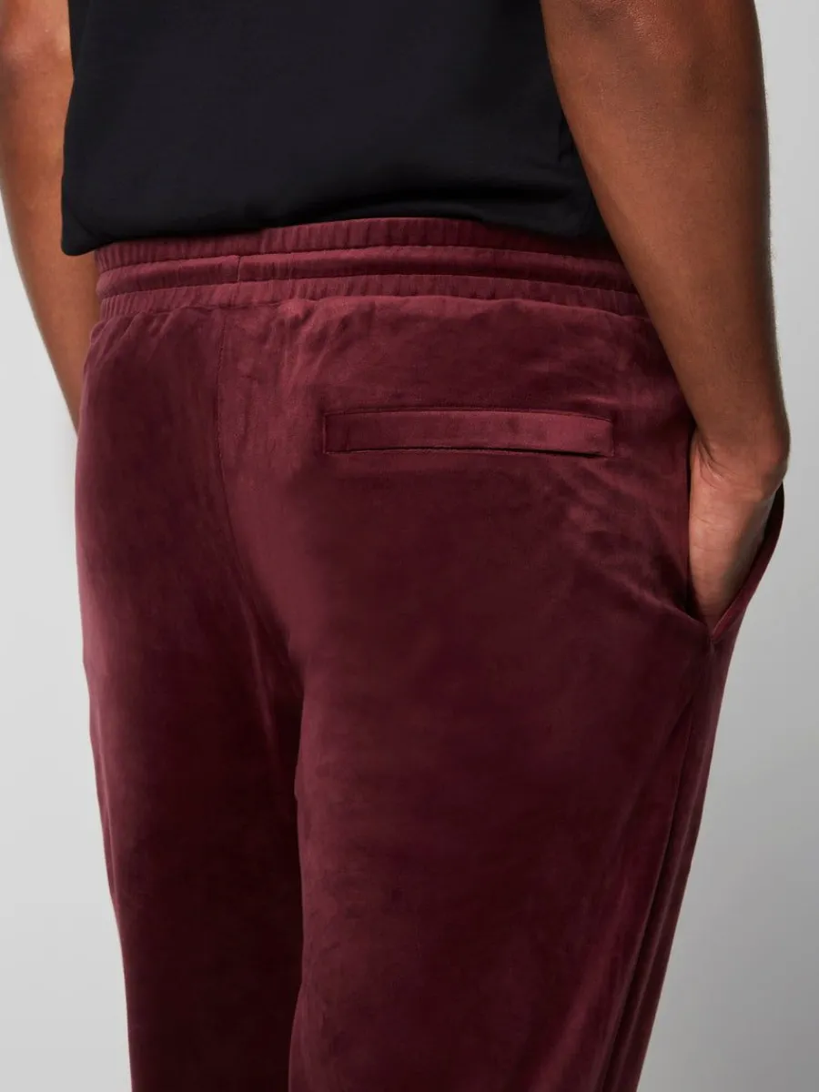 Sergio Tacchini Scopeto Velour Pant-Black Beauty/ Mauve Wine Sale