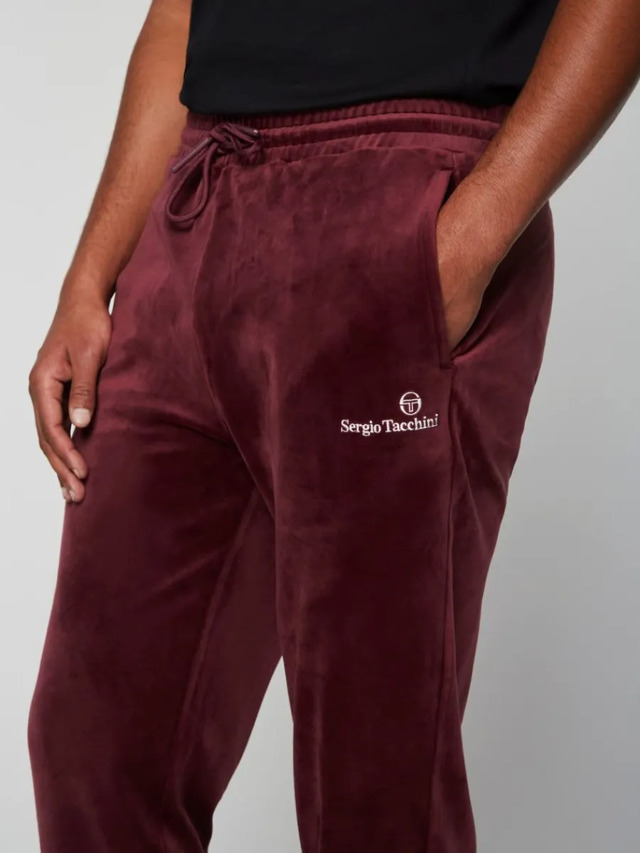 Sergio Tacchini Scopeto Velour Pant-Black Beauty/ Mauve Wine Online