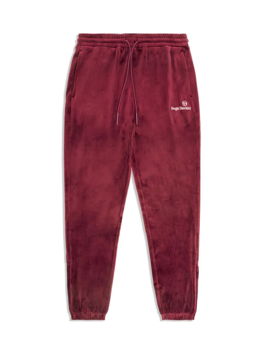 Sergio Tacchini Scopeto Velour Pant-Black Beauty/ Mauve Wine Outlet