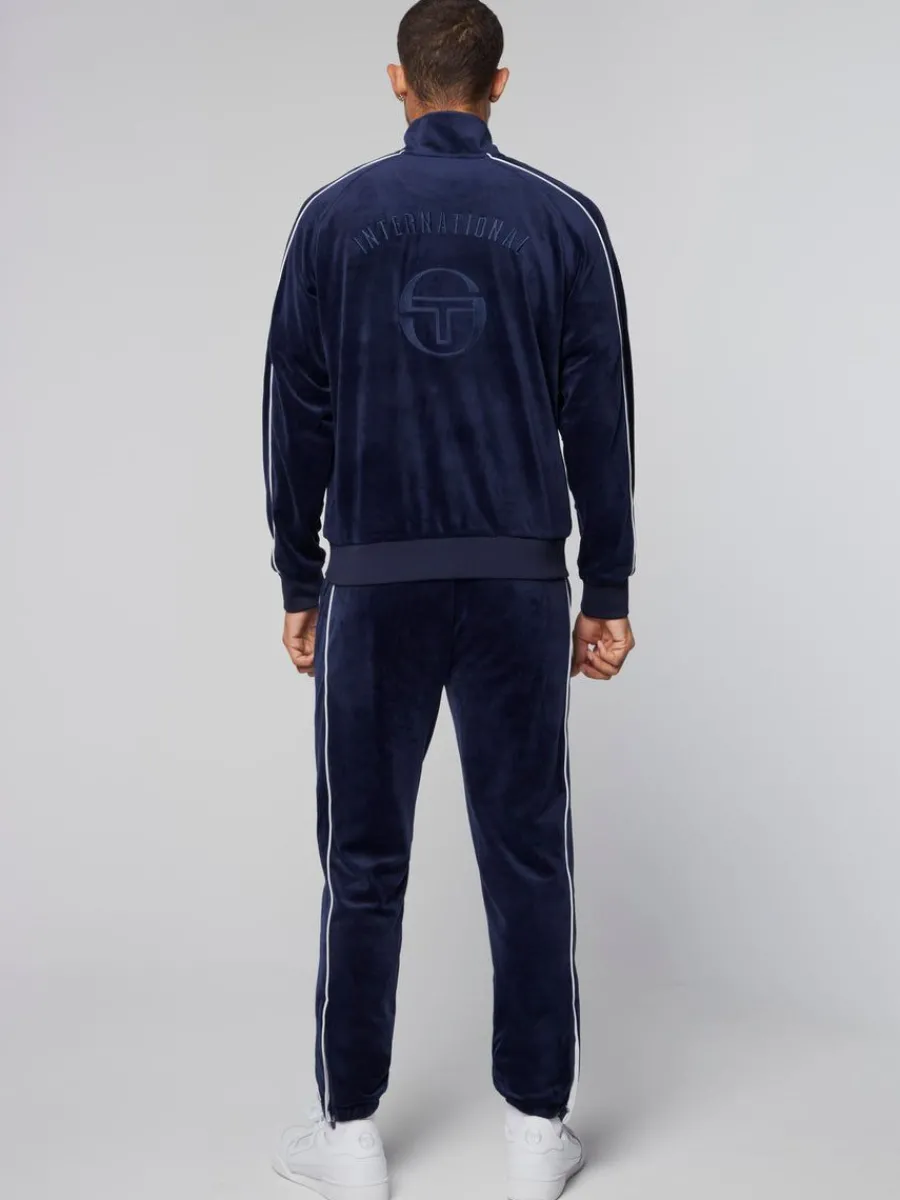 Sergio Tacchini Sovana Velour Track Jacket- Maritime Blue Outlet