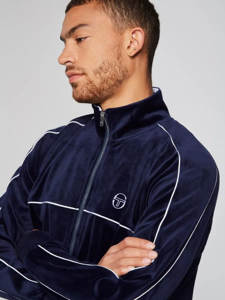 Sergio Tacchini Sovana Velour Track Jacket- Maritime Blue Outlet