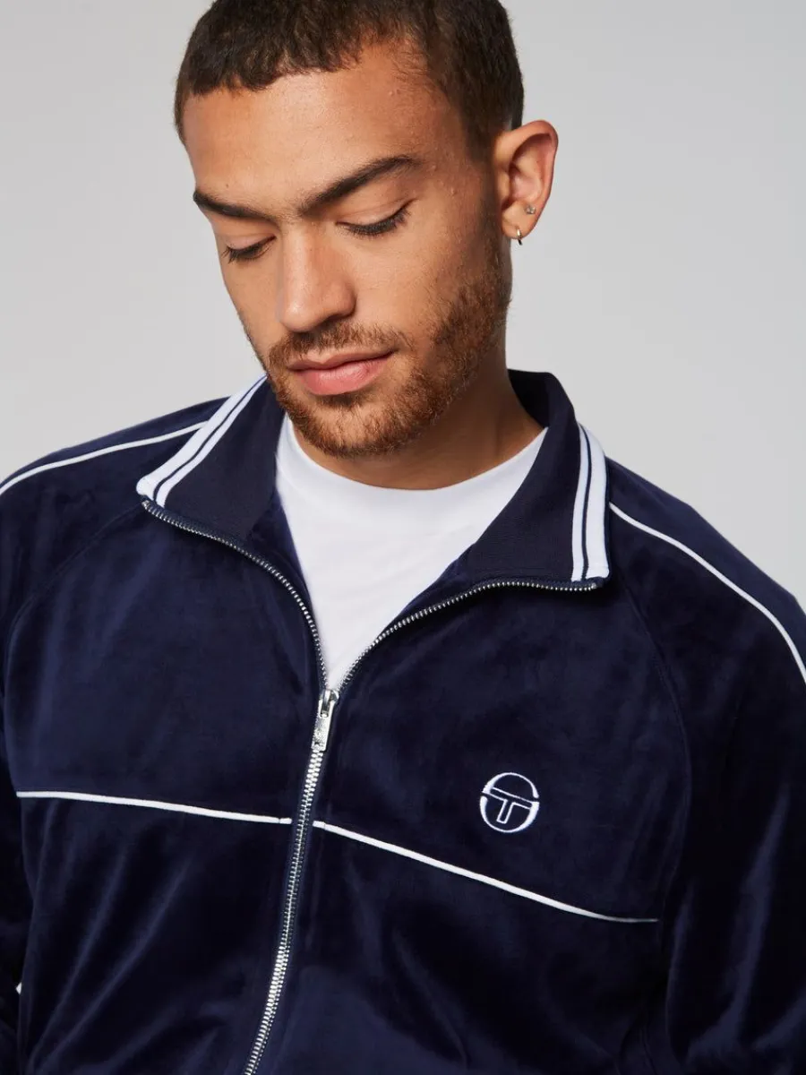 Sergio Tacchini Sovana Velour Track Jacket- Maritime Blue Outlet