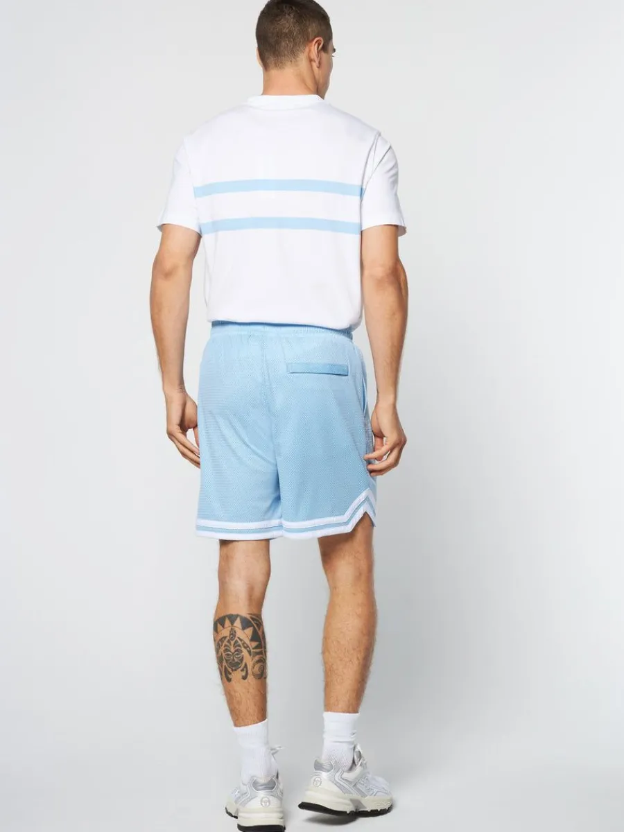 Sergio Tacchini Spazio Banda Mesh Short- Clear Sky Hot
