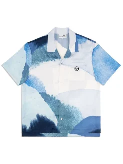 Sergio Tacchini Spiaggia Cabana Shirt- Maritime Blue/ Multi Hot