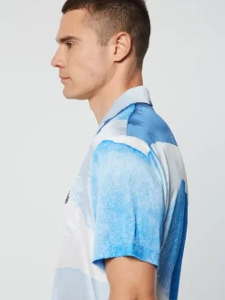 Sergio Tacchini Spiaggia Cabana Shirt- Maritime Blue/ Multi New