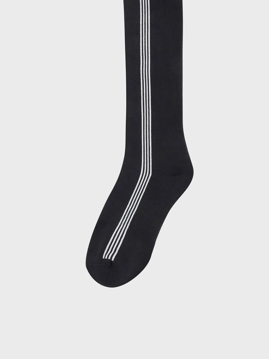 Sergio Tacchini Striped Knee High Socks- Black New