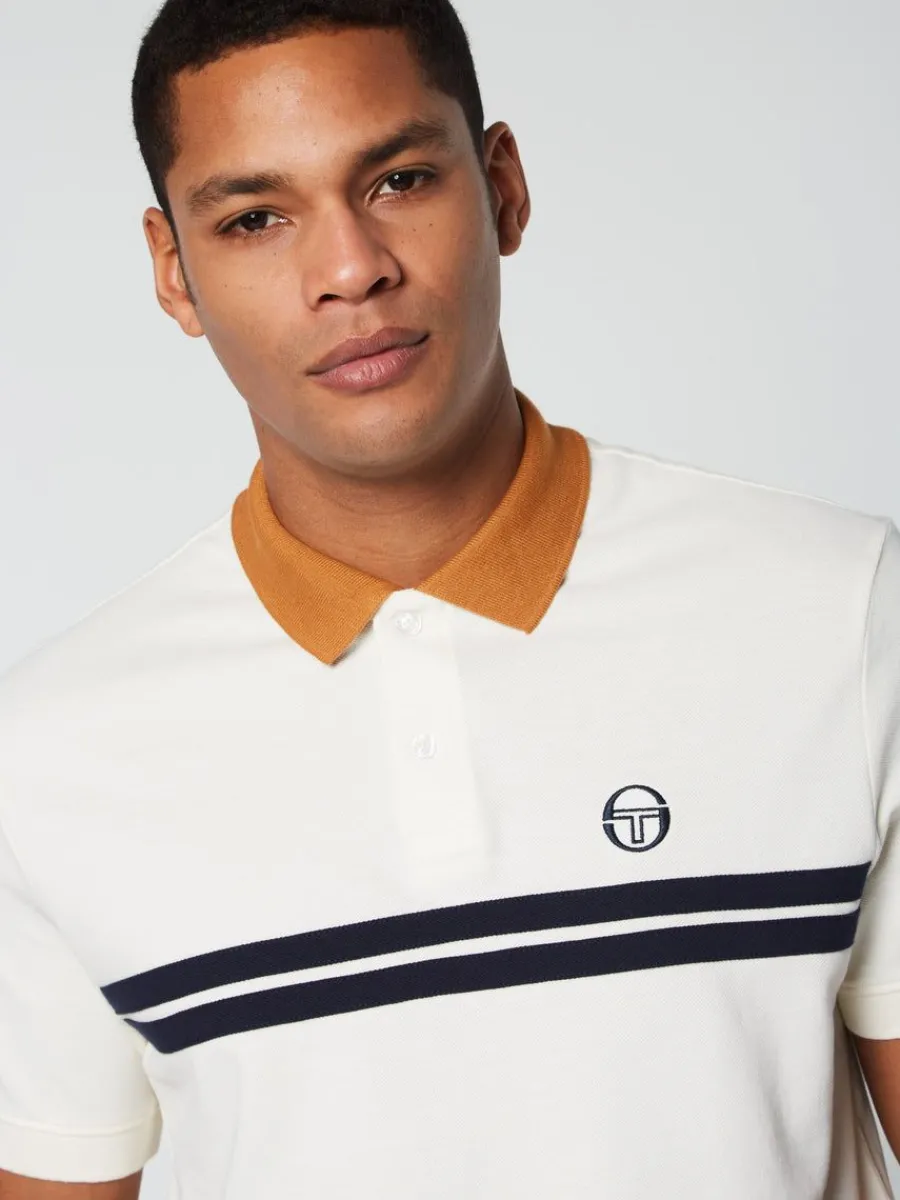 Sergio Tacchini Supermac Polo- Gardenia/ Meerkat Hot