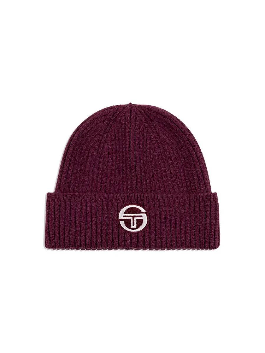 Sergio Tacchini Tacchini Beanie-Grape Wine Sale