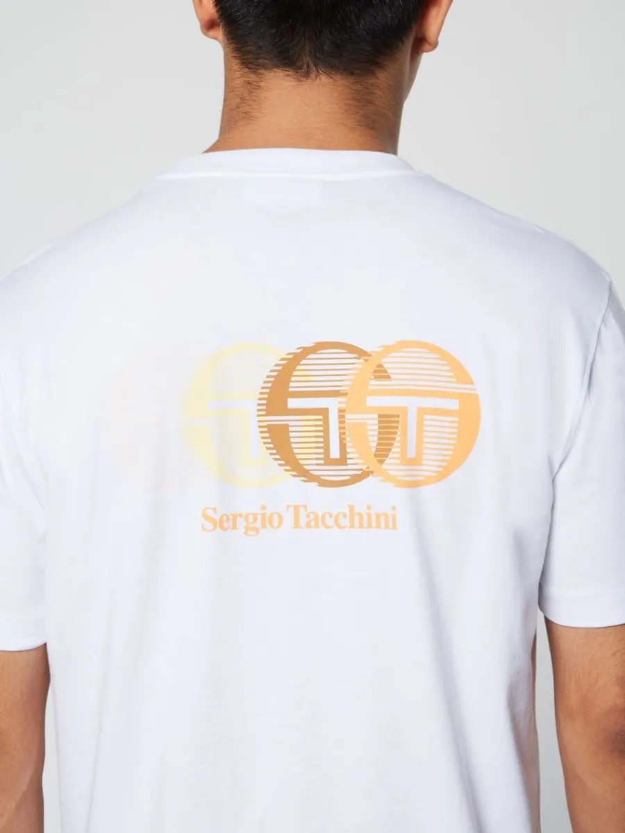 Sergio Tacchini Tenda T-Shirt- Brilliant White/ Tangerine New