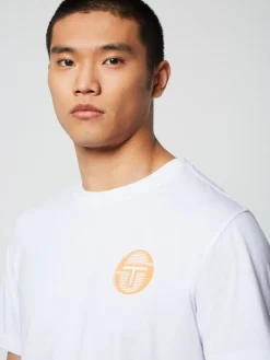 Sergio Tacchini Tenda T-Shirt- Brilliant White/ Tangerine New