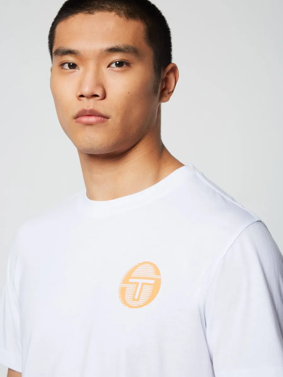 Sergio Tacchini Tenda T-Shirt- Brilliant White/ Tangerine New