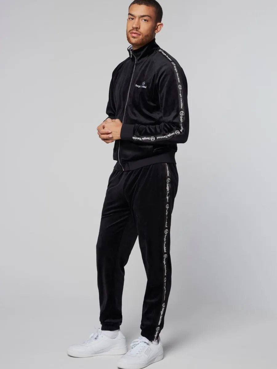Sergio Tacchini Tipo Velour Track Jacket- Black Clearance