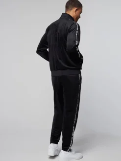 Sergio Tacchini Tipo Velour Track Jacket- Black Clearance