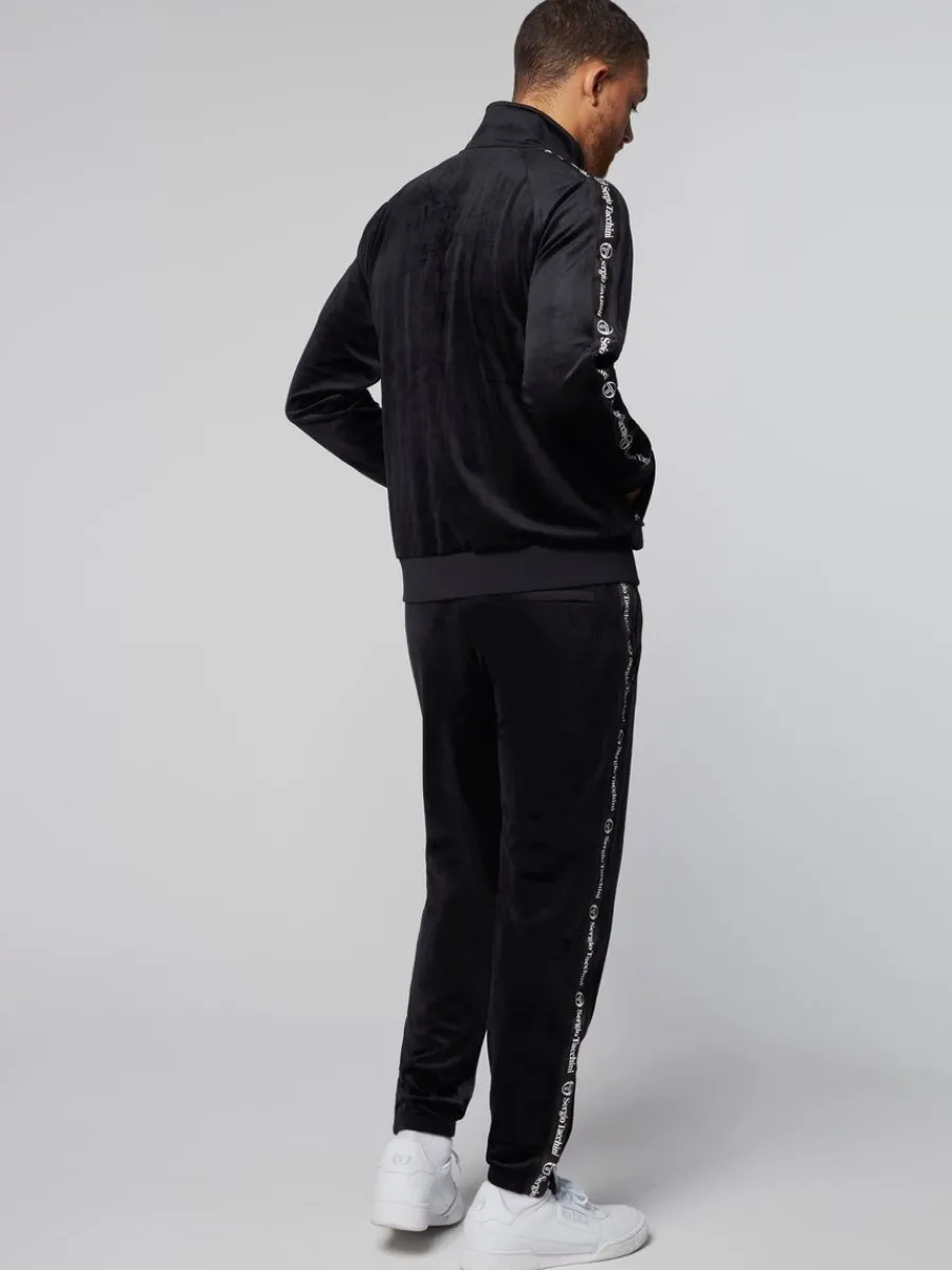 Sergio Tacchini Tipo Velour Track Jacket- Black Clearance