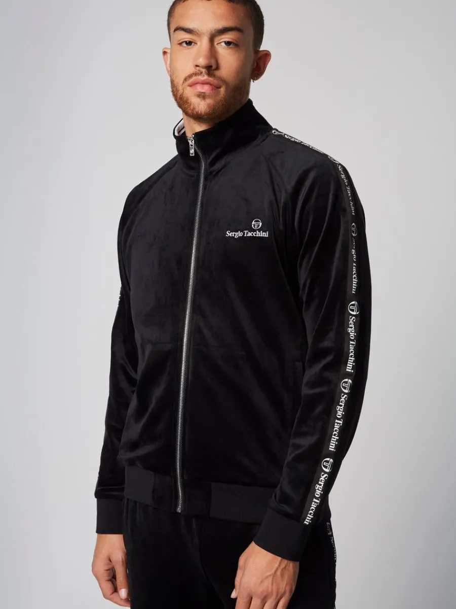 Sergio Tacchini Tipo Velour Track Jacket- Black Clearance