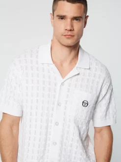 Sergio Tacchini Ulivo Crochet Shirt- Brilliant White Sale
