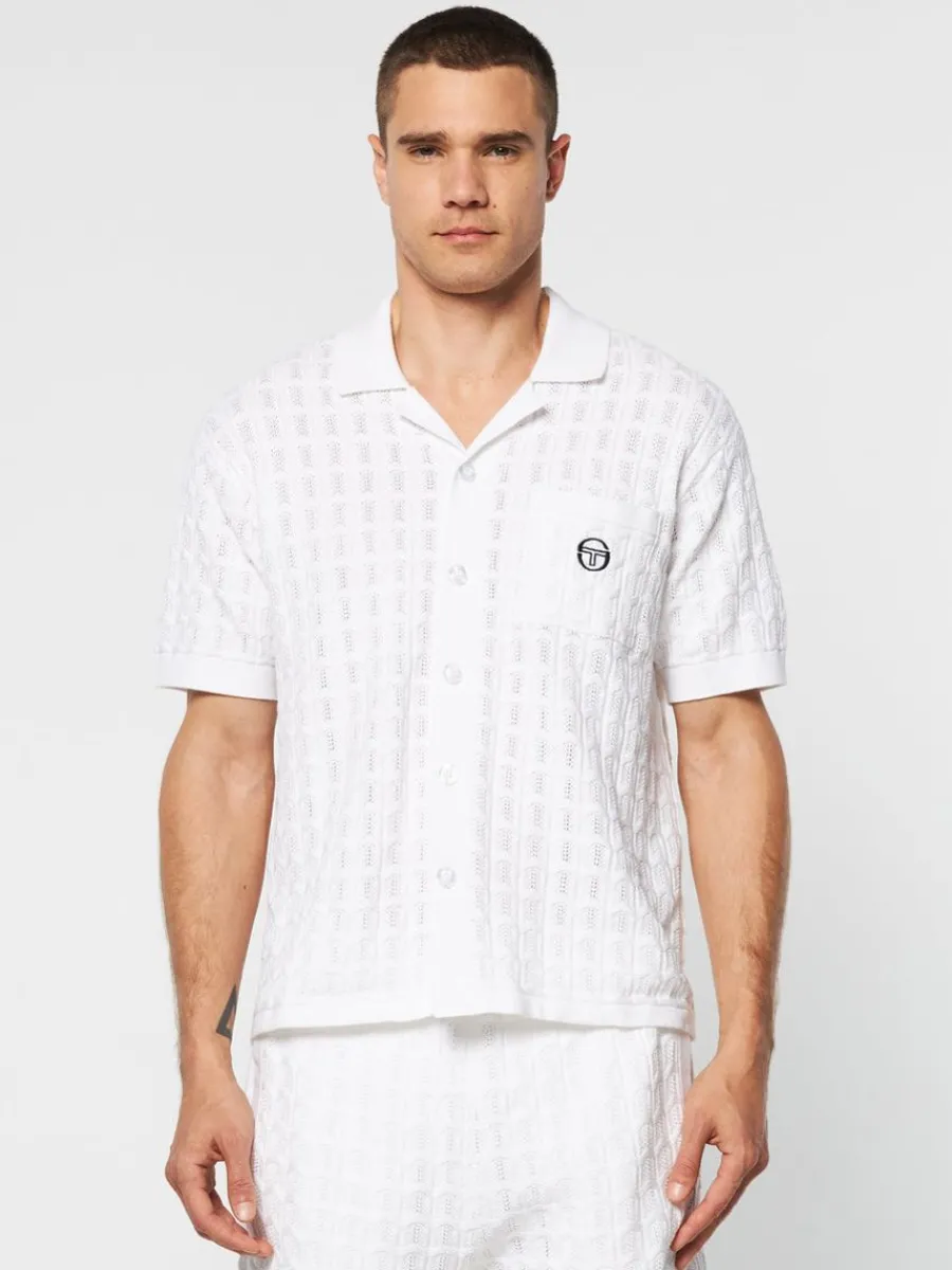 Sergio Tacchini Ulivo Crochet Shirt- Brilliant White New