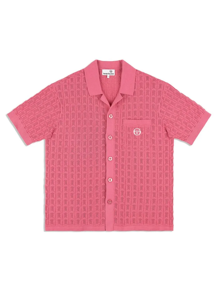 Sergio Tacchini Ulivo Crochet Shirt- Wild Rose Clearance