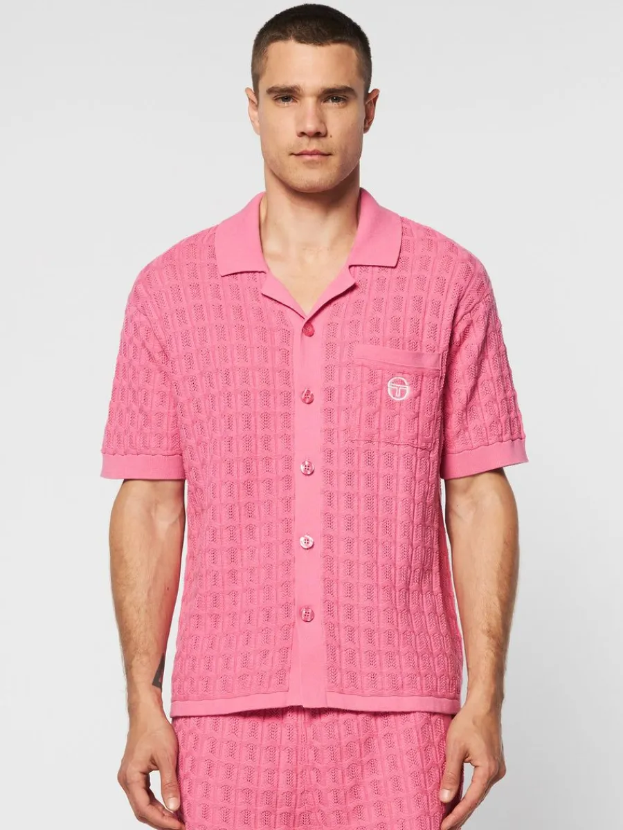 Sergio Tacchini Ulivo Crochet Shirt- Wild Rose Clearance