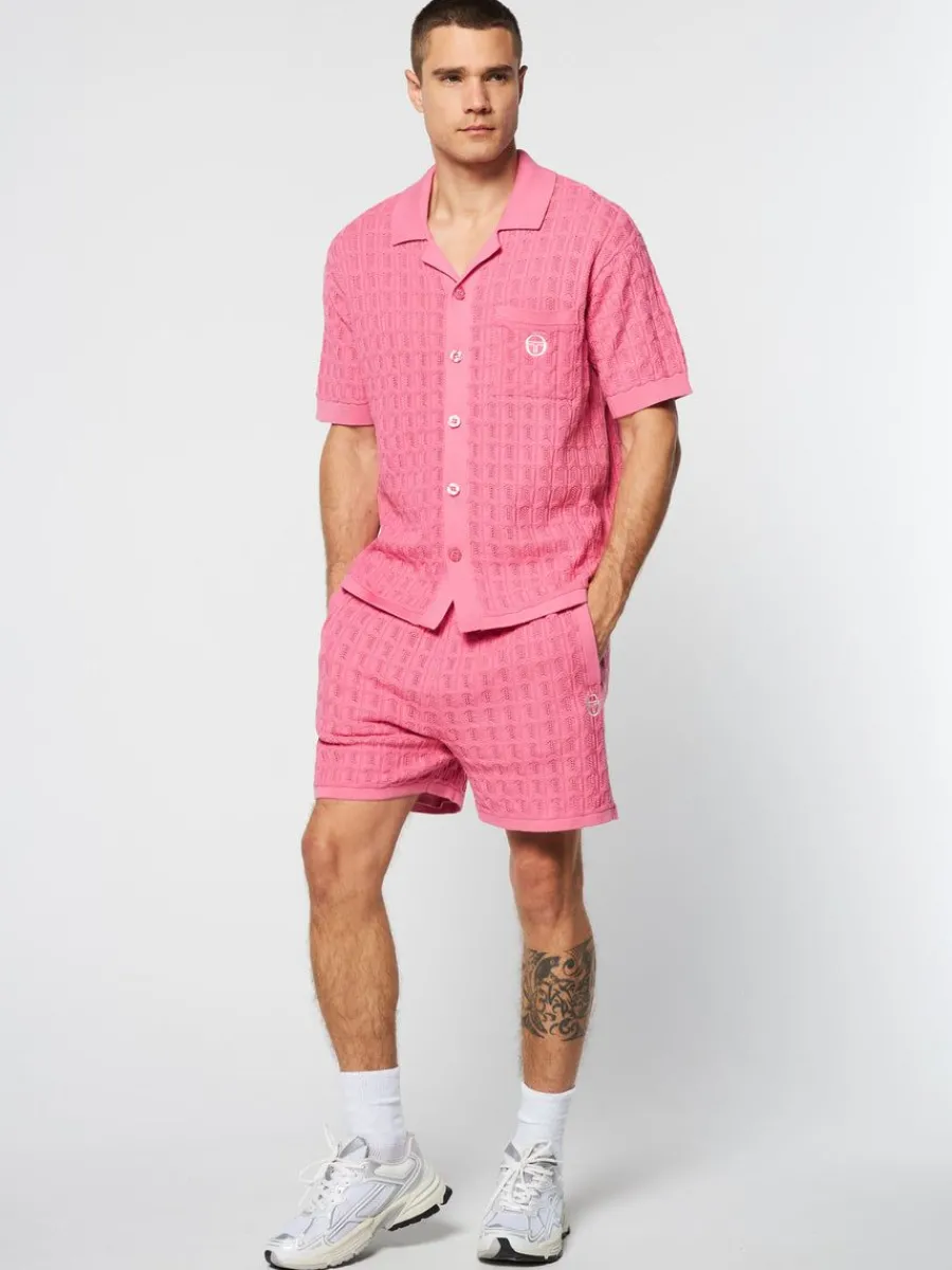 Sergio Tacchini Ulivo Crochet Shirt- Wild Rose Clearance